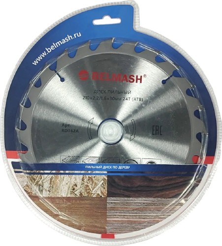 Пильный диск по дереву BELMASH RD162A 210x2,2/1,6x30 24T - изображение 2