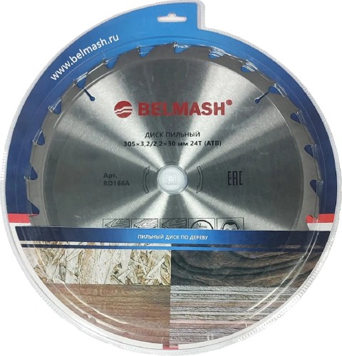 Пильный диск по дереву BELMASH RD166A 305x3,2/2,2x30 24T - изображение 3