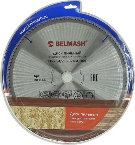 Пильный диск по дереву BELMASH RD135A 315x3,4/2,2x32/30; 100T