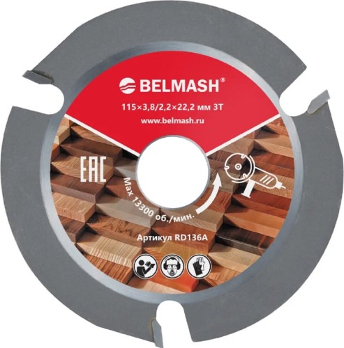 Пильный диск по дереву BELMASH RD136A 115x3,8/2,2x22.2; 3T