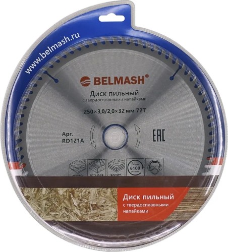 Пильный диск по дереву BELMASH RD121A 250x3/2x32/30; 72T