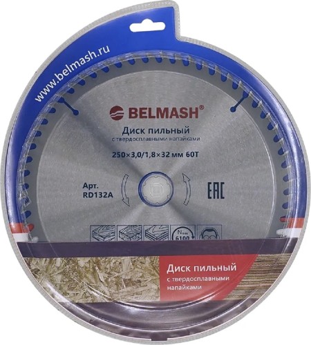 Пильный диск по дереву BELMASH RD132A 250x3/1,8x32/30; 60T
