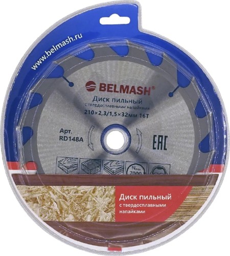 Пильный диск по дереву BELMASH RD148A 210x2,3/1,5x32/30; 16T