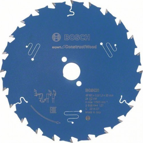 Пильный диск по дереву BOSCH 165х24х20 мм  Expert for Construct Wood 2608644137
