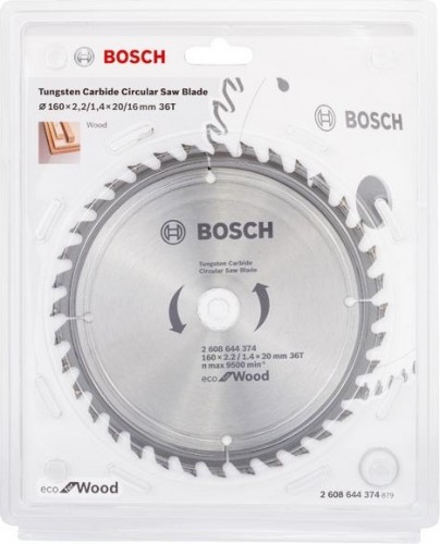 Пильный диск по дереву BOSCH 160х36х20/16  Eco Wood 2608644374