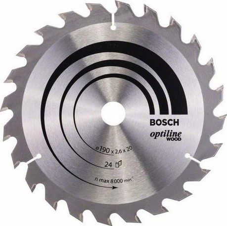 Пильный диск по дереву BOSCH 190х24х20/16 Optiline Eco o  2608640612