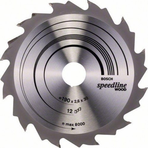 Пильный диск по дереву BOSCH 190х12х30 SPEEDLINE WOOD 2608640800