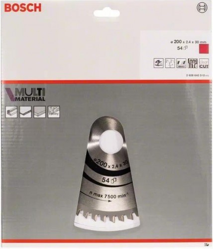 Пильный диск по дереву BOSCH 200х54х30 Standart Multi 2608640510 - изображение 2