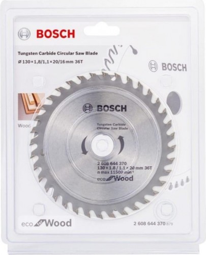 Пильный диск по дереву BOSCH ECO WOOD 130x20/16-36T 2608644370 - изображение 2