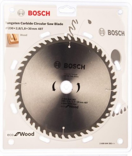 Пильный диск по дереву BOSCH ECO WOOD 230x30-48T 2608644382 - изображение 2