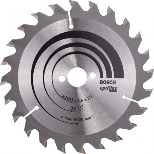 Пильный диск по дереву BOSCH Standard 160Х20 24 OPTILINE WOOD 2608640596