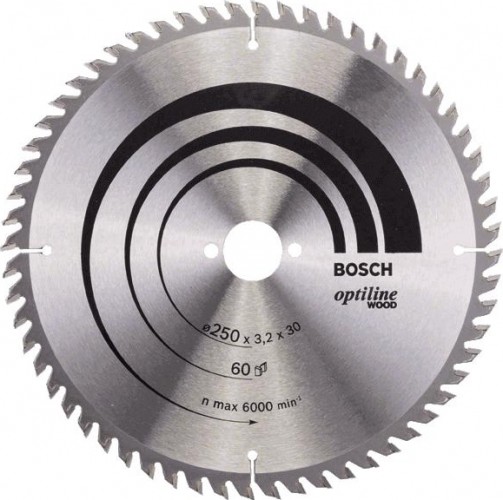 Пильный диск по дереву BOSCH Standard 250Х30 60 OPTILINE WOOD 2608640729