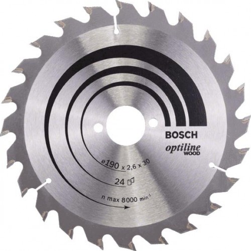 Пильный диск по дереву BOSCH Standard 190Х30 24T OPTILINE WOOD 2608640615