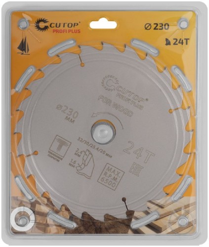 Пильный диск по дереву Cutop Profi plus 24Т, 230х1,6/2,4х32/30/25,4/20 мм с тефлоновым пок 75-23024Т - изображение 2