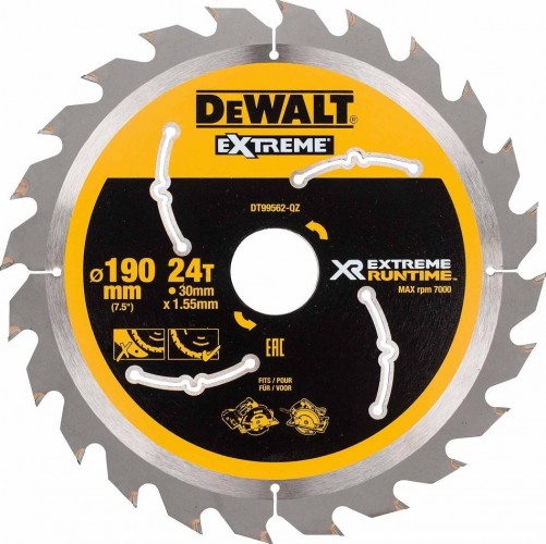 Пильный диск по дереву DeWALT 190х24тх30 мм FLEX VOLT DT99562-QZ DT99562-QZ