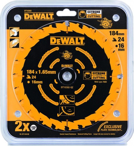 Пильный диск по дереву DeWALT 184х24тх16 мм. Extreme DT10302-QZ DT10302-QZ