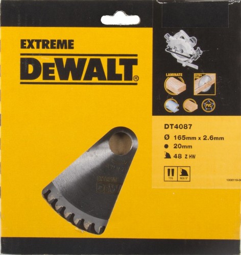 Пильный диск по дереву DeWALT 165х48тх20 мм EXTREME WORKSHOP DT4087-QZ DT4087-QZ