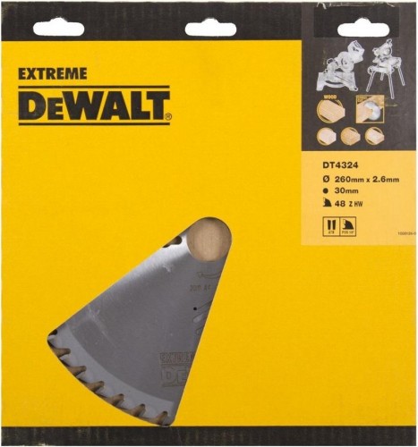 Пильный диск по дереву DeWALT 260х48тх30 мм. Extreme DT4324-QZ DT4324-QZ