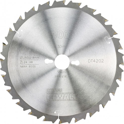 Пильный диск по дереву DeWALT 250х24тх30 мм. Extreme DT4202-QZ DT4202-QZ - изображение 2