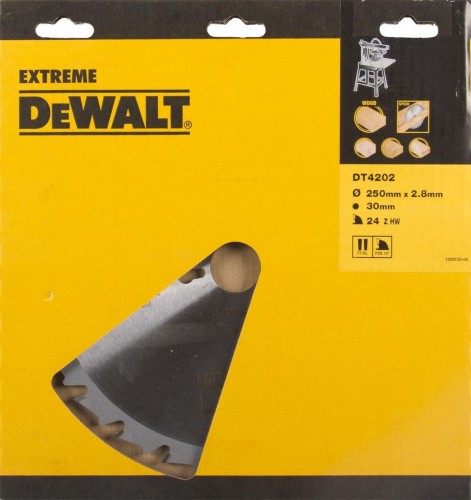 Пильный диск по дереву DeWALT 250х24тх30 мм. Extreme DT4202-QZ DT4202-QZ
