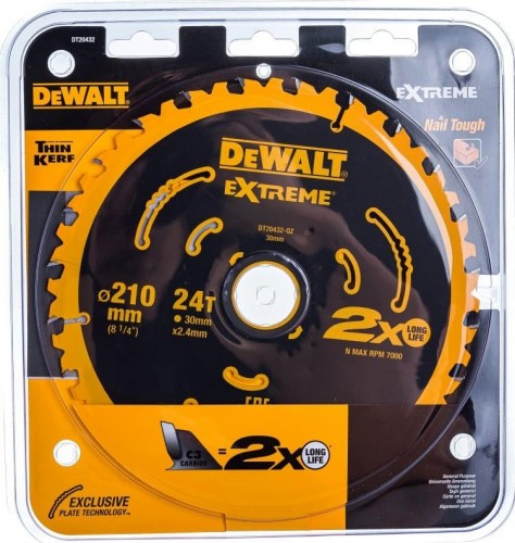 Пильный диск по дереву DeWALT 210х24тх30 мм. EXTREME DT20432-QZ DT20432-QZ