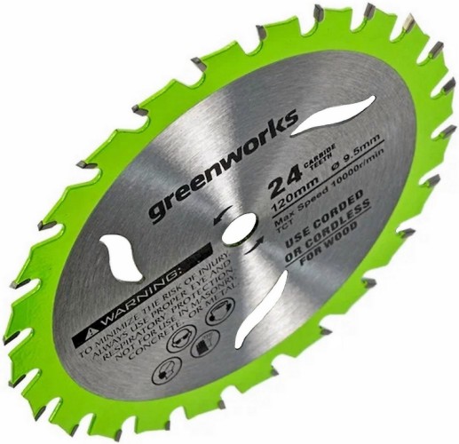 Пильный диск по дереву GREENWORKS 120х9,5 мм, 24T 2952507 - изображение 2
