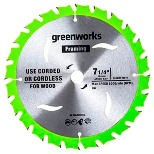 Пильный диск по дереву GREENWORKS 184x20 мм, 40T 2943307