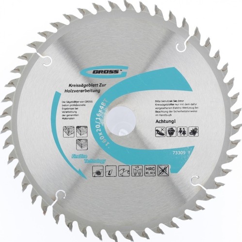 Пильный диск по дереву GROSS 73309 ф160х20 мм, 48 зубьев + кольцо 20/16мм