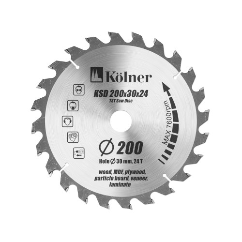 Пильный диск по дереву Kolner KSD 200x30x24Т кн200-30-24