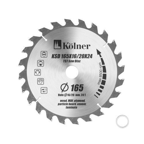 Пильный диск по дереву Kolner KSD 165х16/20x24 кн165-16-20-24
