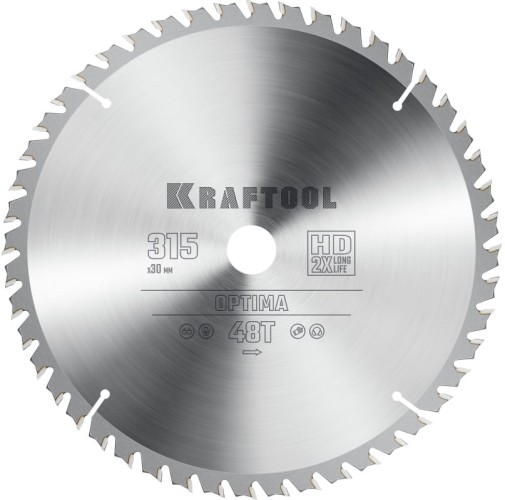 Пильный диск по дереву KRAFTOOL Optima 315х30мм 48т 36951-315-30
