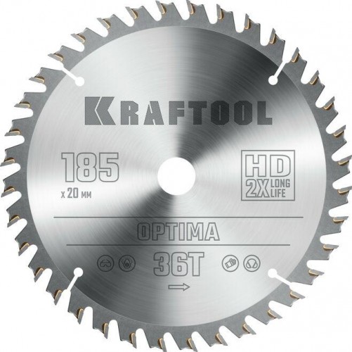 Пильный диск по дереву KRAFTOOL Optima 185х20мм 36Т 36951-185-20