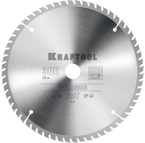 Пильный диск по дереву KRAFTOOL PRECISION 300х32мм 60т 36952-300-32