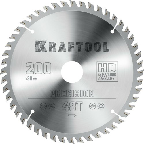 Пильный диск по дереву KRAFTOOL PRECISION 200х30мм 48T 36952-200-30