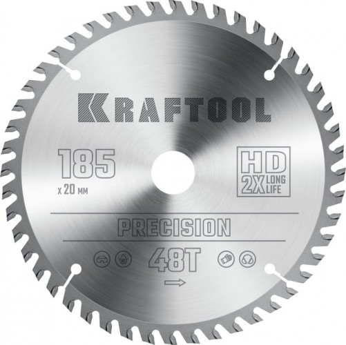 Пильный диск по дереву KRAFTOOL 36952-185-20 PRECISSION 185x20мм 48T