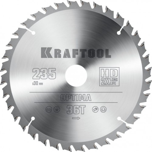 Пильный диск по дереву KRAFTOOL 36951-235-30 Optima 235х30мм 36T