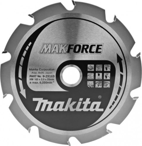 Пильный диск по дереву MAKITA 165x20x1.4x10T для makforce B-29169