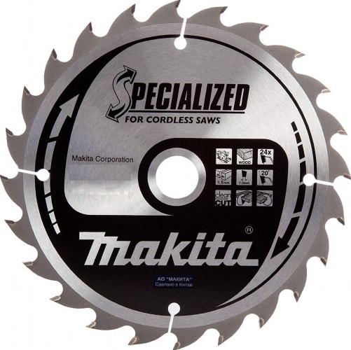 Пильный диск по дереву MAKITA 165x20x1x24T (для аккум. инстр.) B-31158