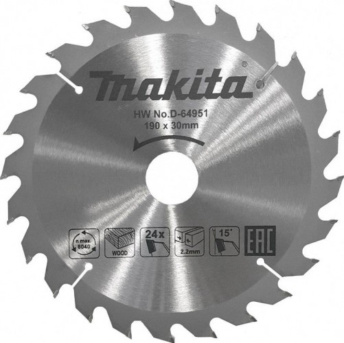 Пильный диск по дереву MAKITA 190x30x1.4x24T D-64951