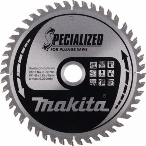 Пильный диск по дереву MAKITA 165х20х1,25х48 (для dsp600) B-56708