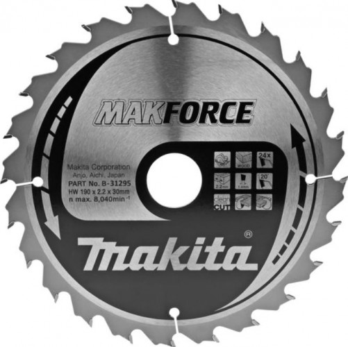 Пильный диск по дереву MAKITA 190x30x1.4x24T для makforce B-31295
