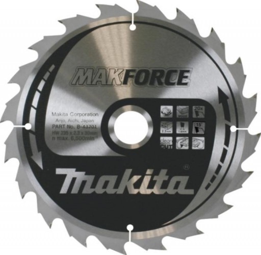 Пильный диск по дереву MAKITA 235x30x1.6x20T для makforce B-43701