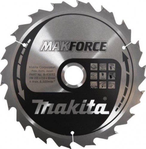 Пильный диск по дереву MAKITA 235x30x1.6x18T для makforce B-43692