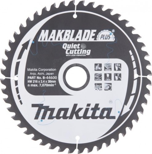 Пильный диск по дереву MAKITA 216x30x1.6x24T для makblade plus B-44600