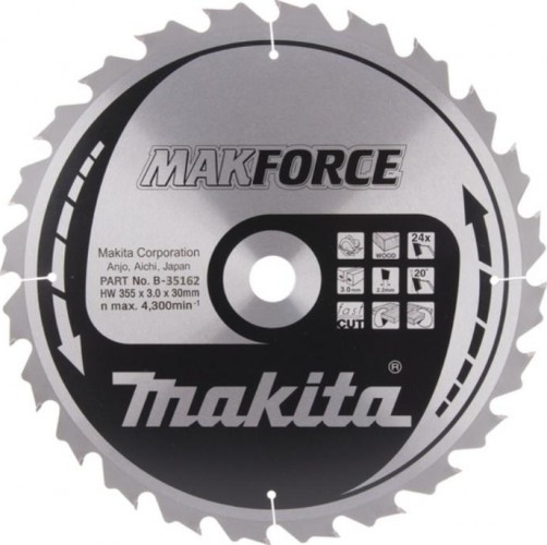 Пильный диск по дереву MAKITA 355x30x2.2x24T для makforce B-35162