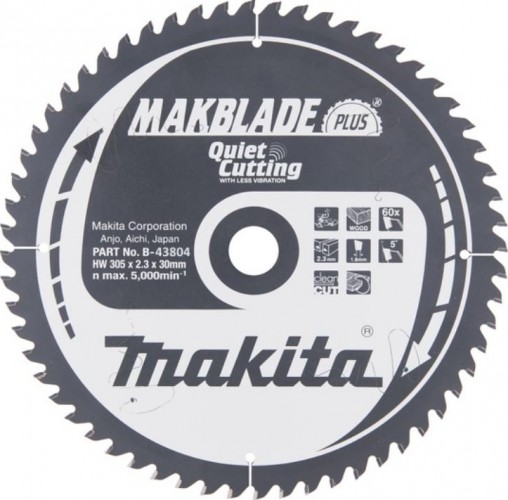 Пильный диск по дереву MAKITA 305x30x1.8x60T для makblade plus B-43804