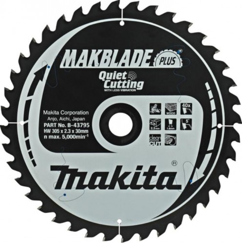 Пильный диск по дереву MAKITA 305x30x1.8x40T для makblade plus B-43795