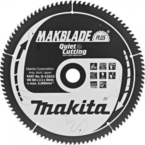 Пильный диск по дереву MAKITA 305x30x1.8x100T для makblade plus B-43826