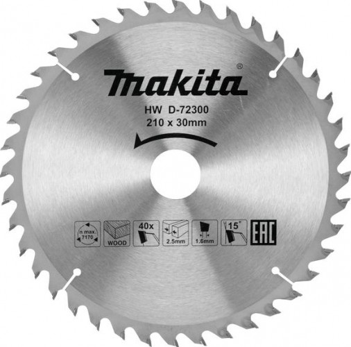 Пильный диск по дереву MAKITA D-72300 210х30х40t