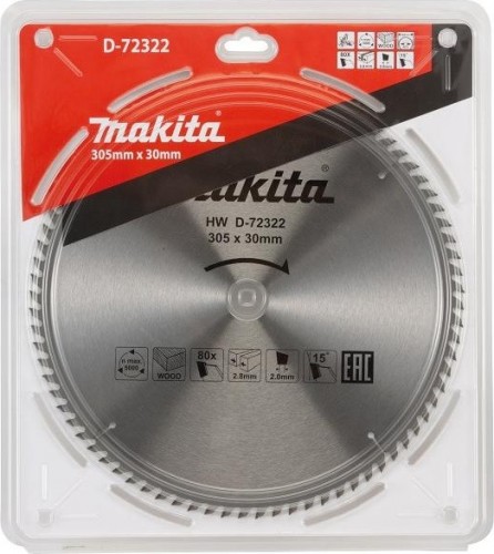 Пильный диск по дереву MAKITA D-72322 305х30х80t - изображение 2
